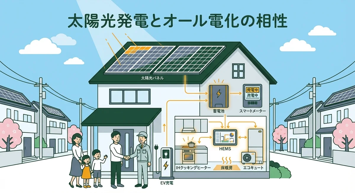 オール電化と太陽光発電の相性|補助金で初期費用を大幅削減