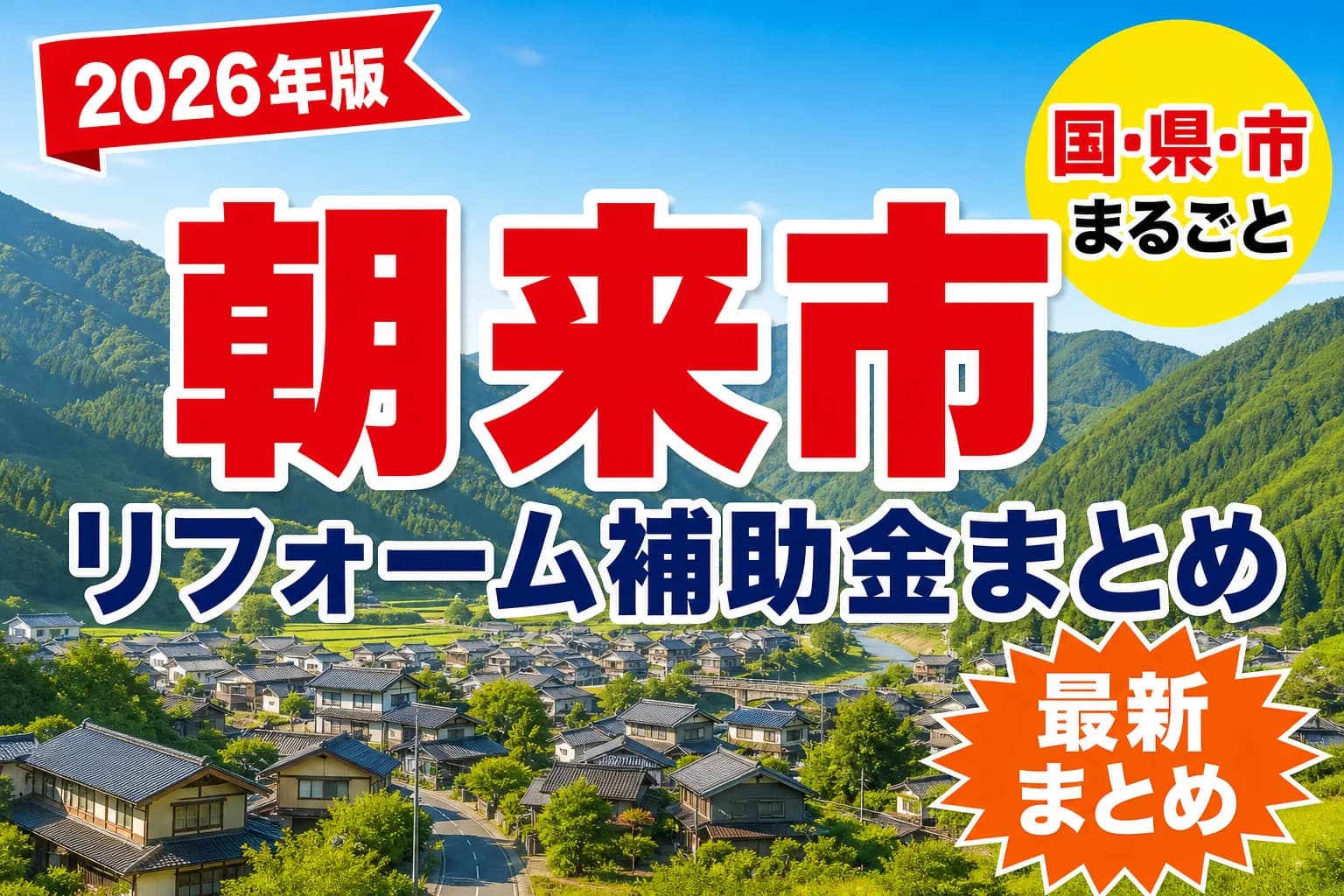 朝来市で空き家・窓・耐震に使える補助金2026|市内業者の条件と対象工事