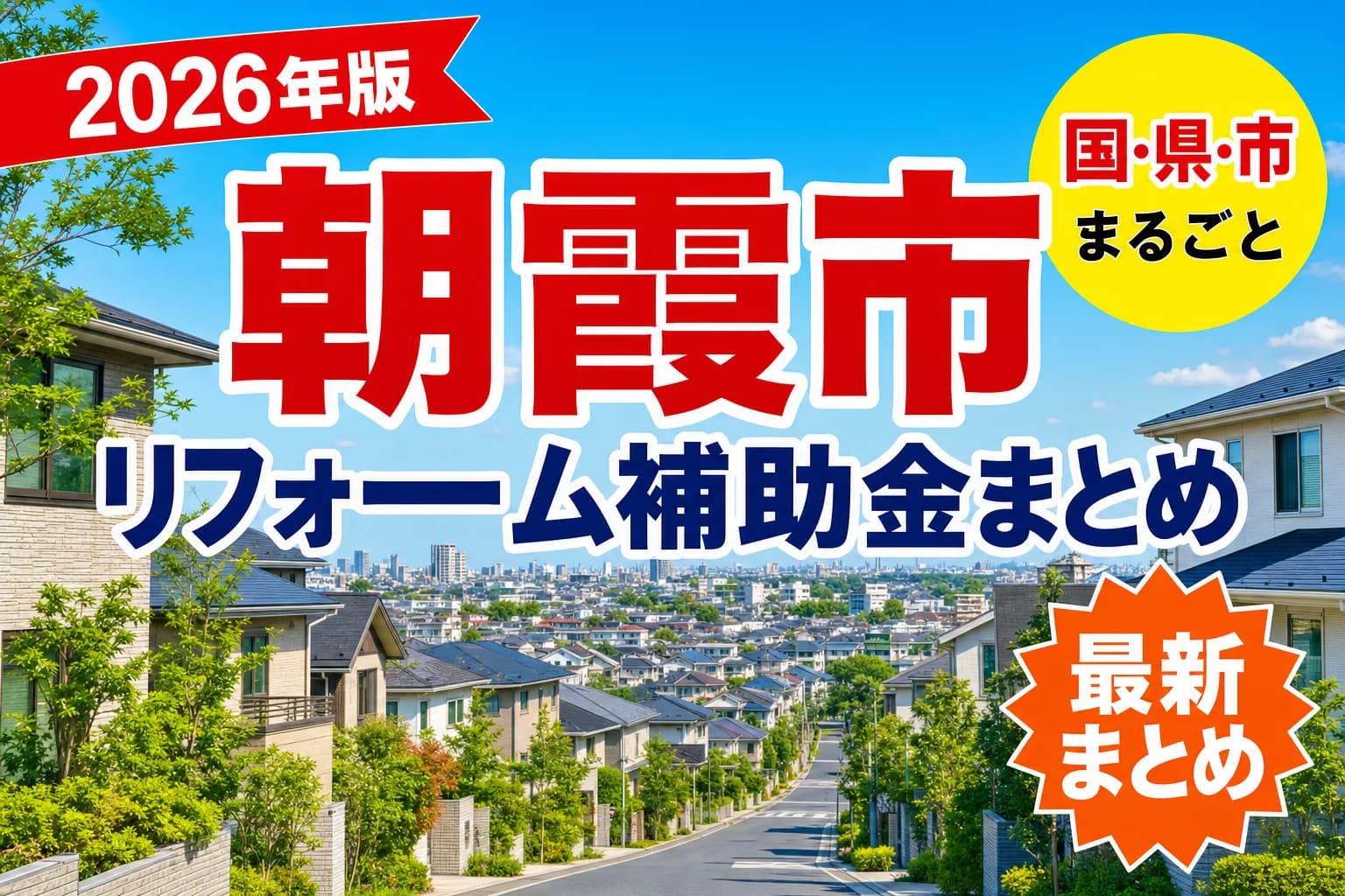 【朝霞市】リフォーム補助金まとめ2026|使える制度11件と申請方法