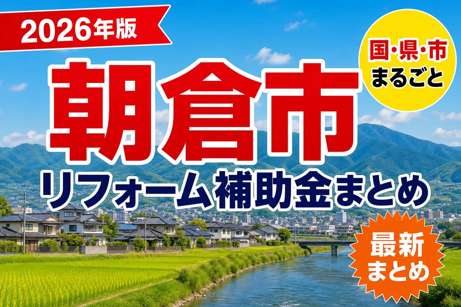 【朝倉市】リフォーム補助金まとめ2026|使える制度11件と申請方法