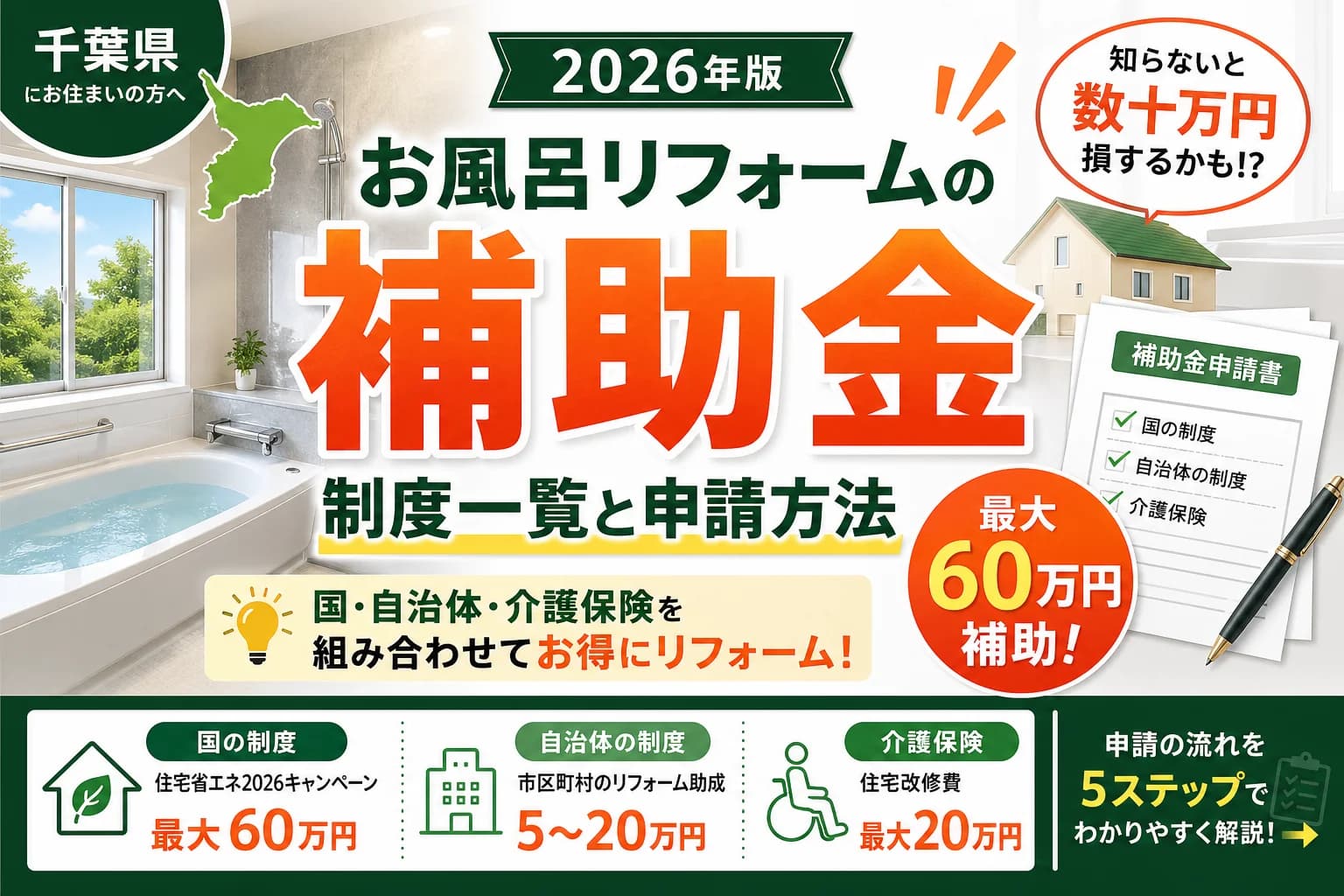【千葉県】お風呂リフォーム補助金2026|対象と申請条件