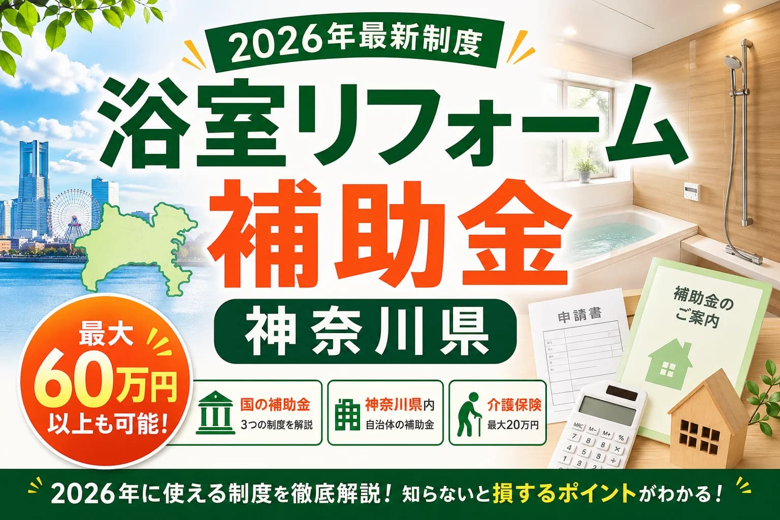 【神奈川県】お風呂リフォーム補助金2026|対象と申請条件