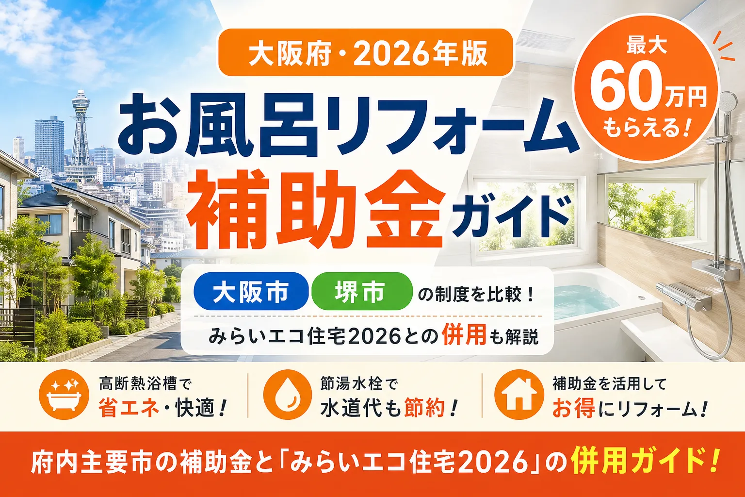 浴室・お風呂リフォームの補助金2026|国の制度と自治体の探し方