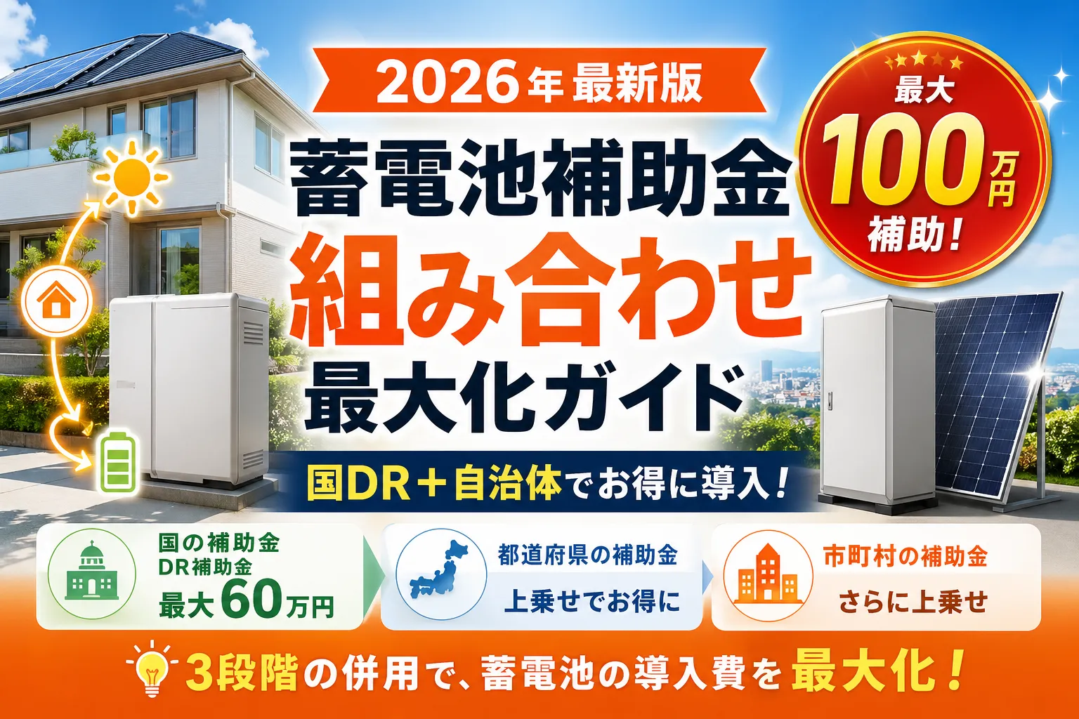 蓄電池の補助金は併用できる?国+自治体の組み合わせ術