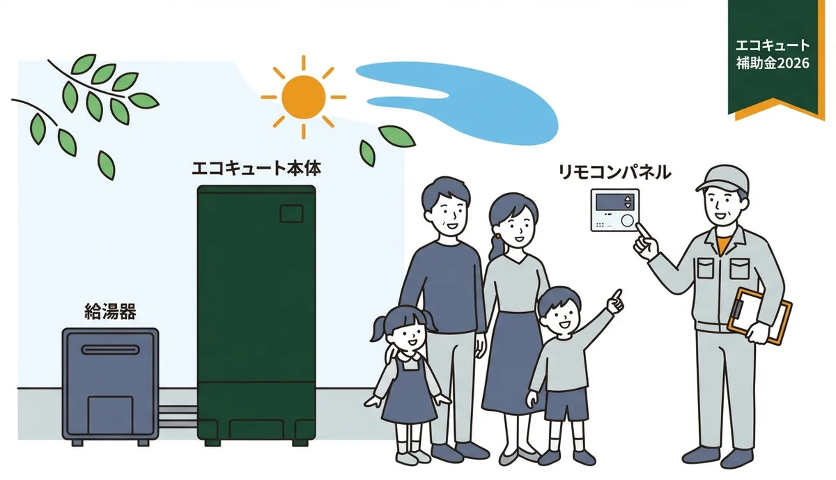 エコキュート補助金2026完全ガイド|国+自治体の最大17万円活用術