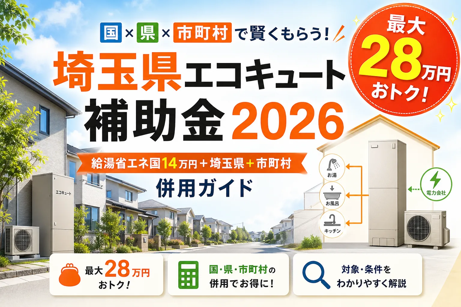 【埼玉県】エコキュート補助金まとめ|2026年版完全ガイド