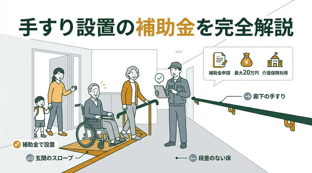 手すり設置の補助金を完全解説|最大20万円の受給方法