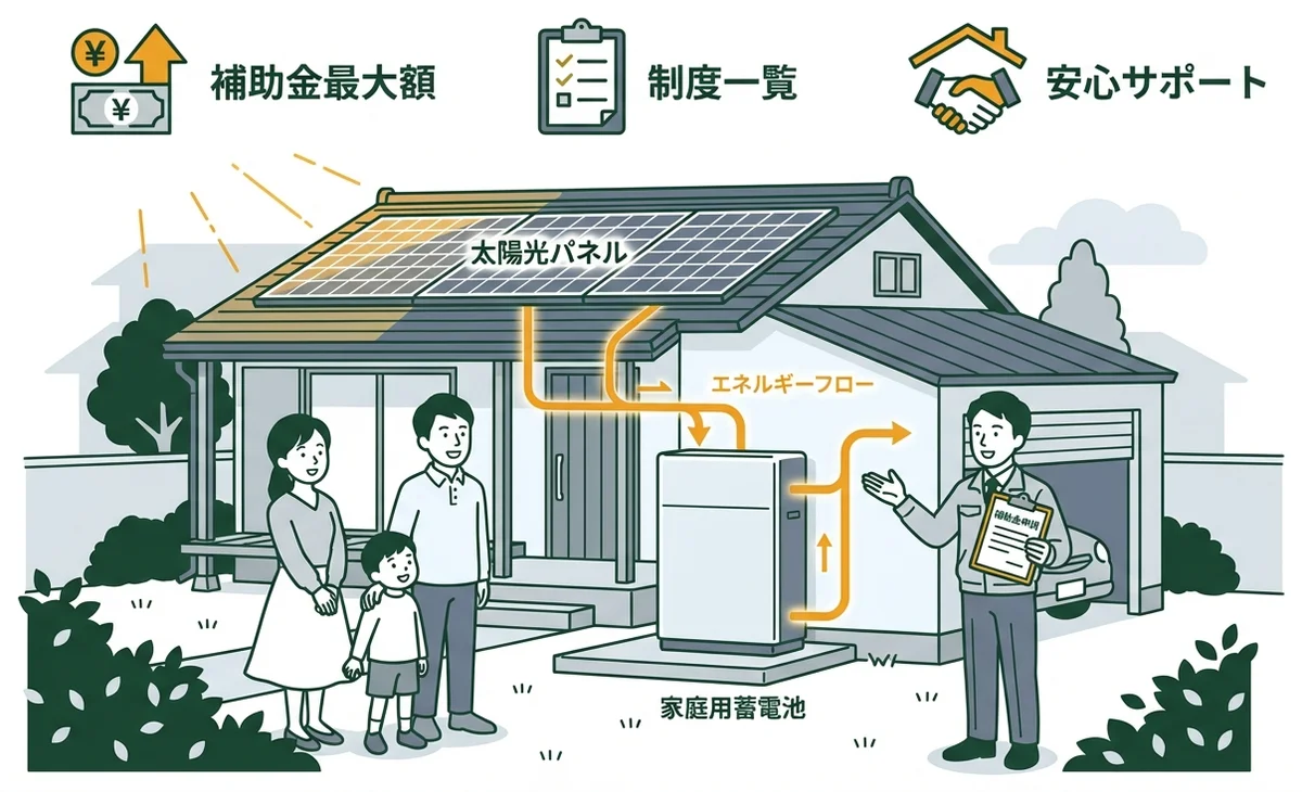 蓄電池の補助金【2026年】最大いくら?申請の優先順位