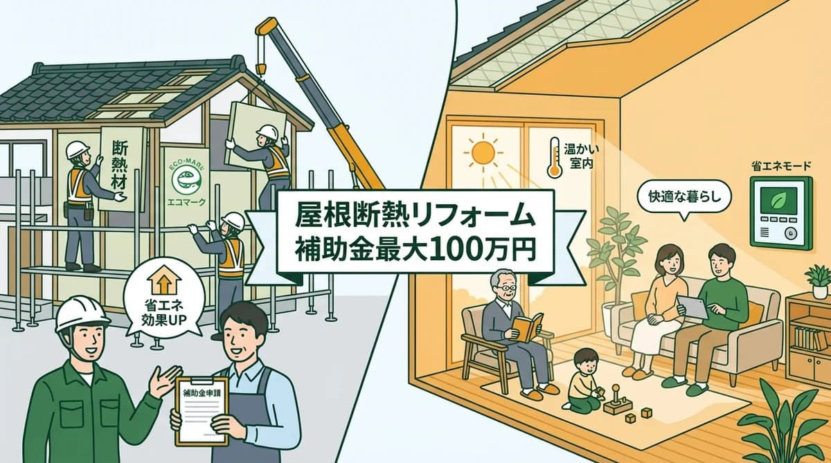 屋根断熱リフォームの補助金一覧【2026年版】最大100万円