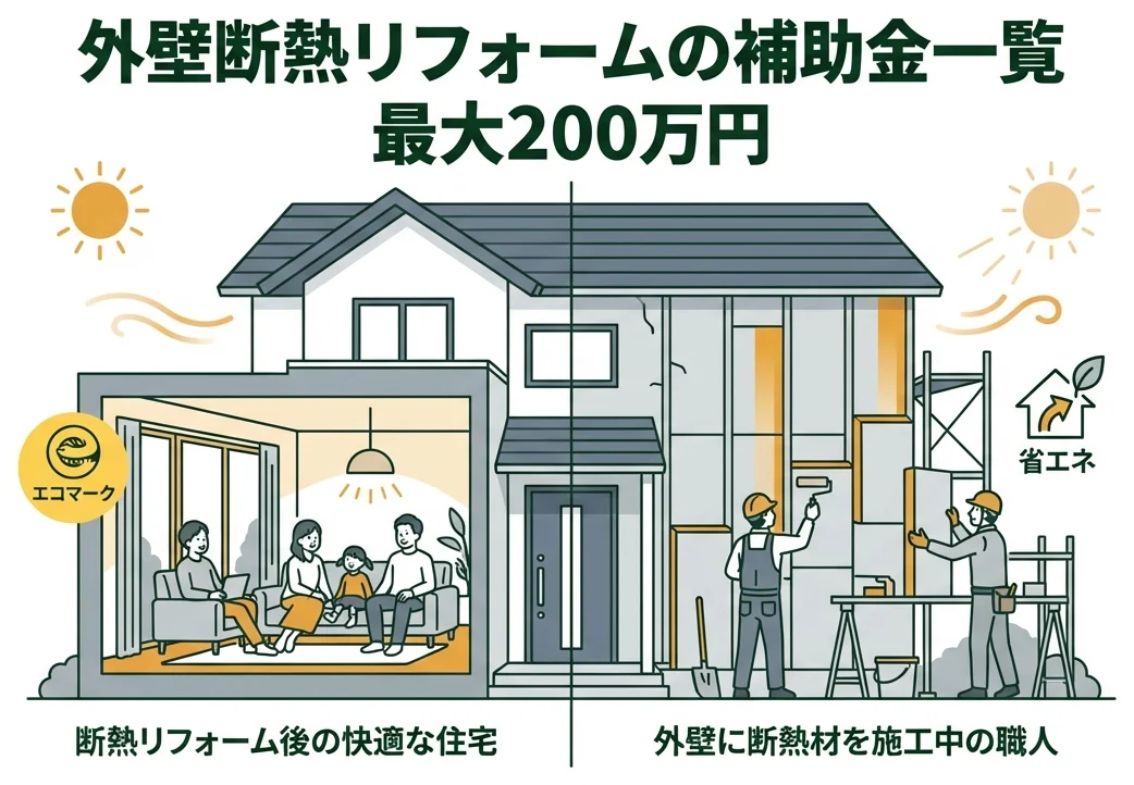 外壁断熱リフォームの補助金一覧【2026年版】最大200万円