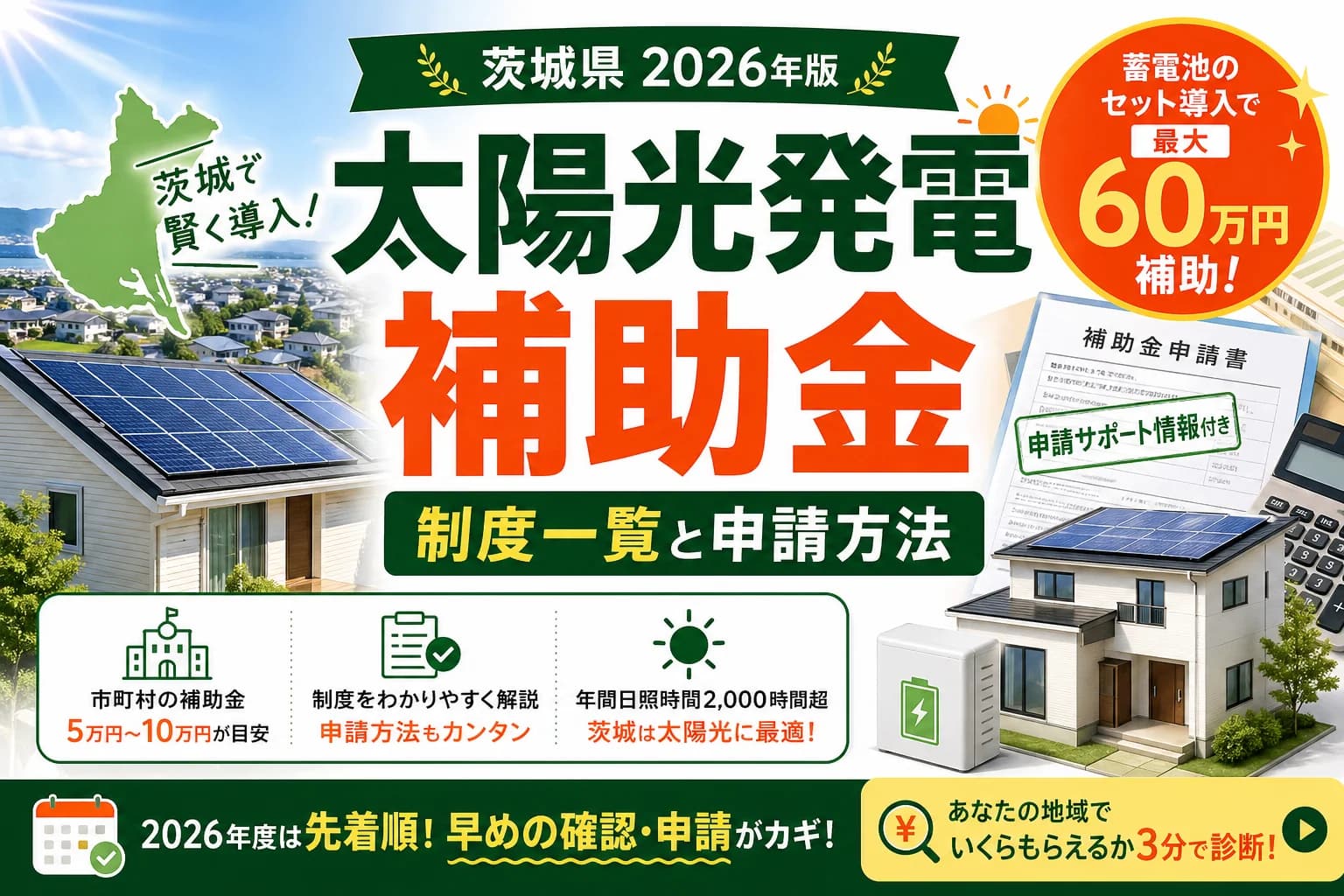 【茨城県】太陽光発電補助金まとめ|2026年版完全ガイド
