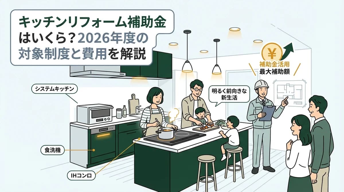 キッチンリフォーム補助金はいくら?2026年度の対象制度と費用を解説
