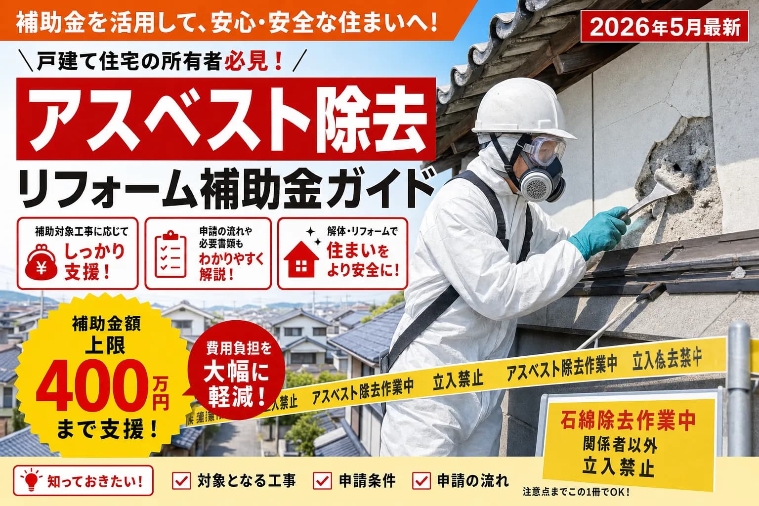 【甲府市】アスベスト除去等|上限400万円の対象と申請
