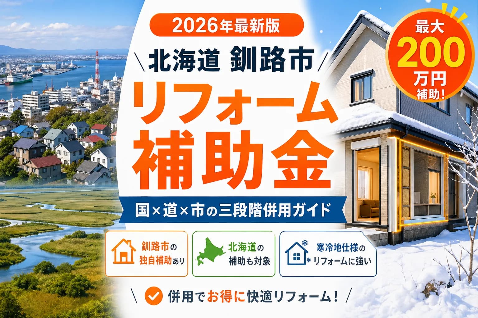 【北海道釧路市】リフォーム補助金まとめ|2026年版完全ガイド