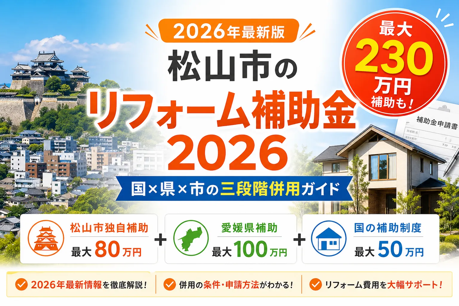 【愛媛県松山市】窓・断熱補助金まとめ|2026年版完全ガイド