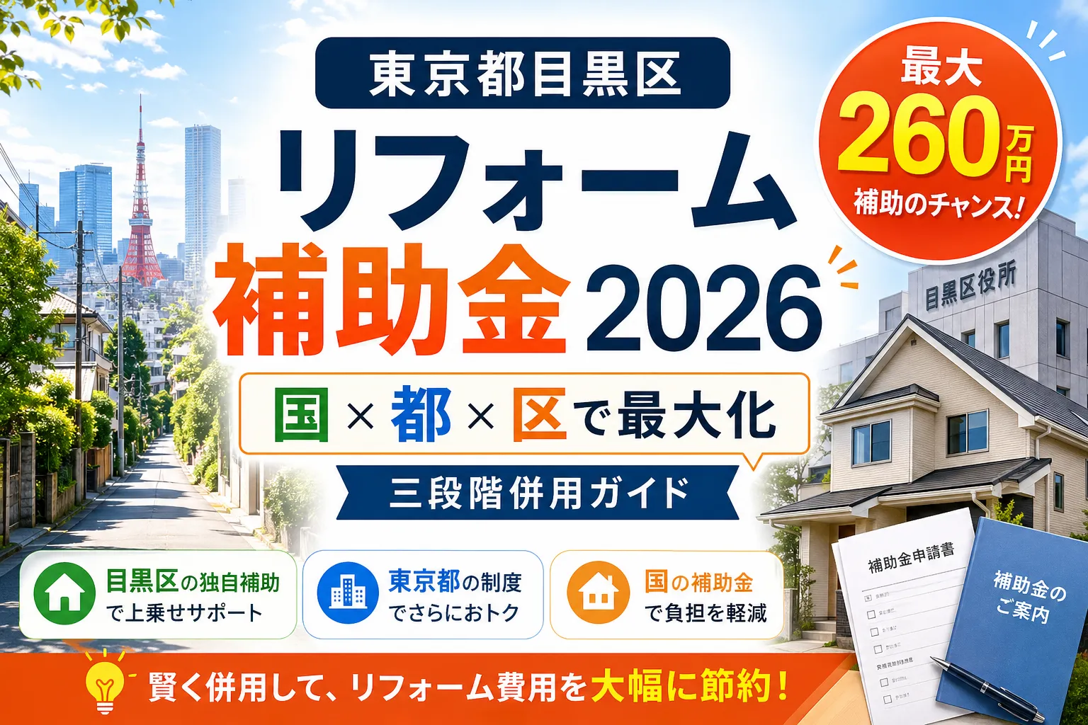 【東京都目黒区】リフォーム補助金は最大280万円|2026年8月最新の申請手順