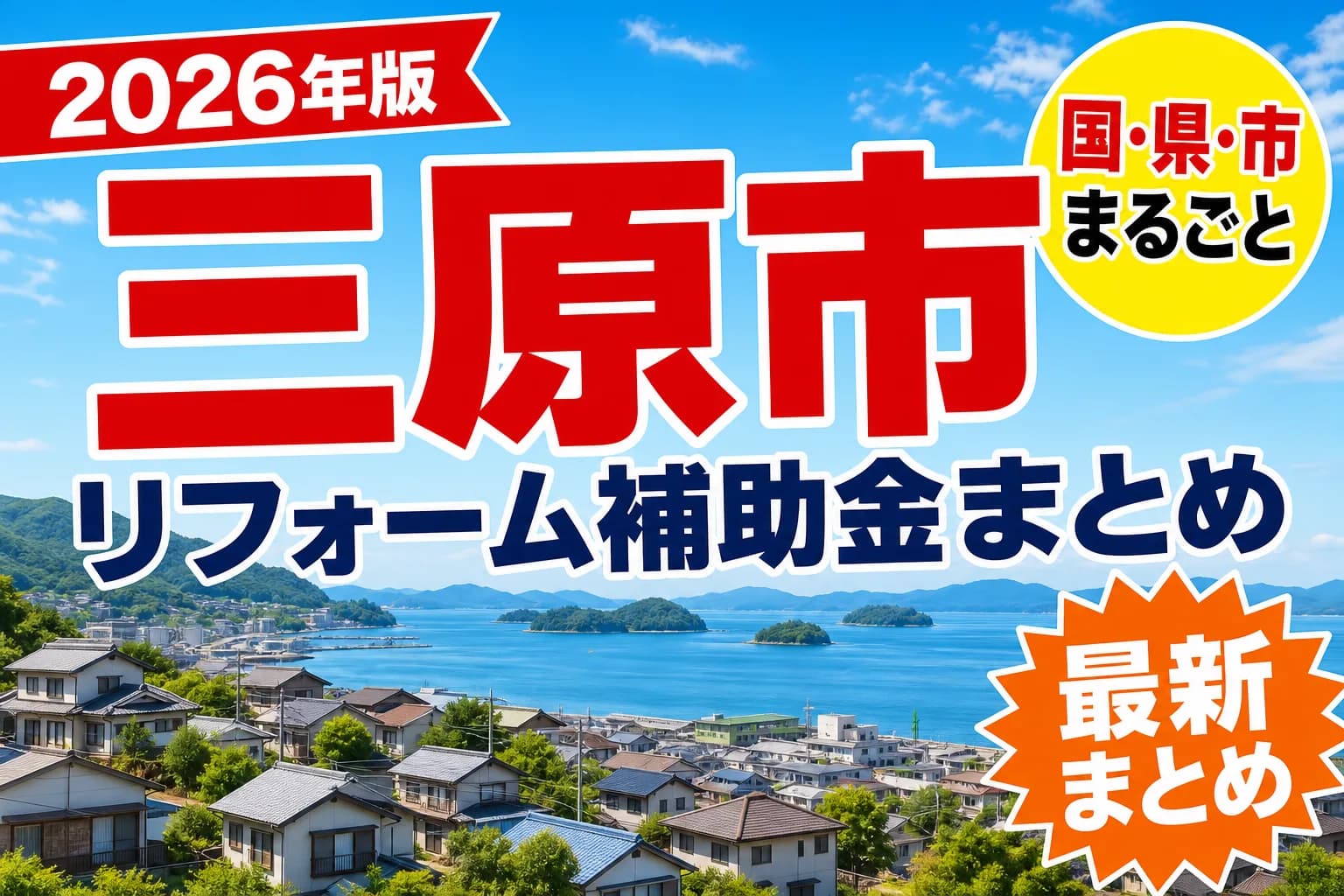 【三原市】リフォーム補助金まとめ2026|使える制度15件と申請方法
