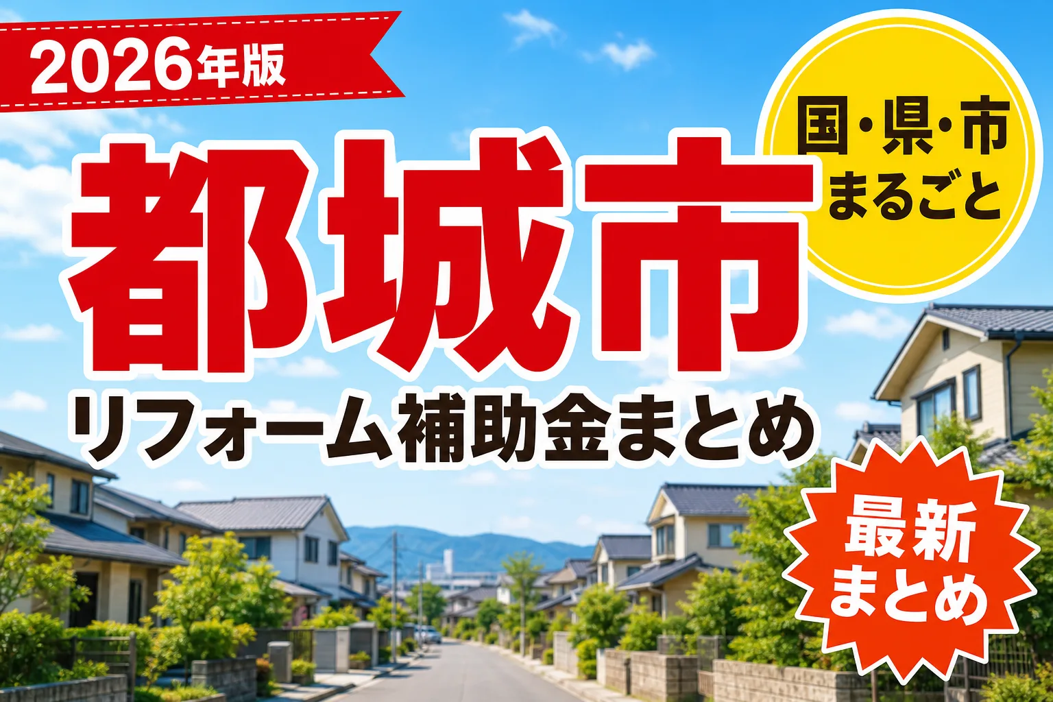 【都城市】リフォーム補助金まとめ2026|使える制度9件と申請方法