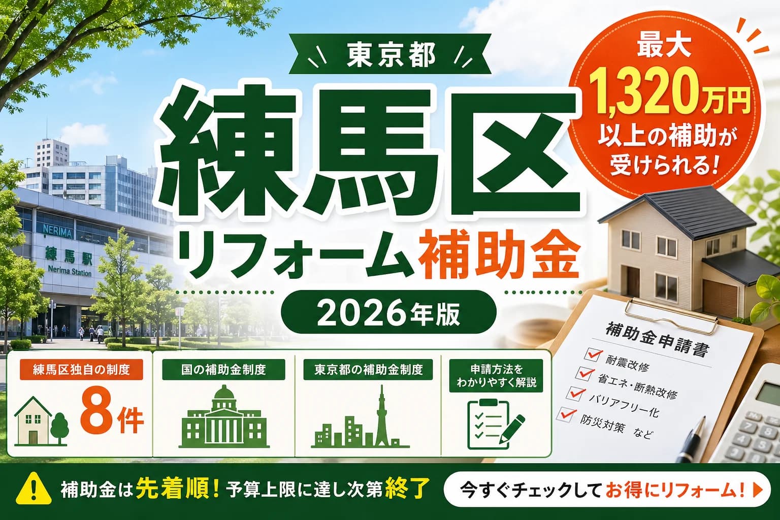【東京都練馬区】リフォーム補助金まとめ|2026年版完全ガイド