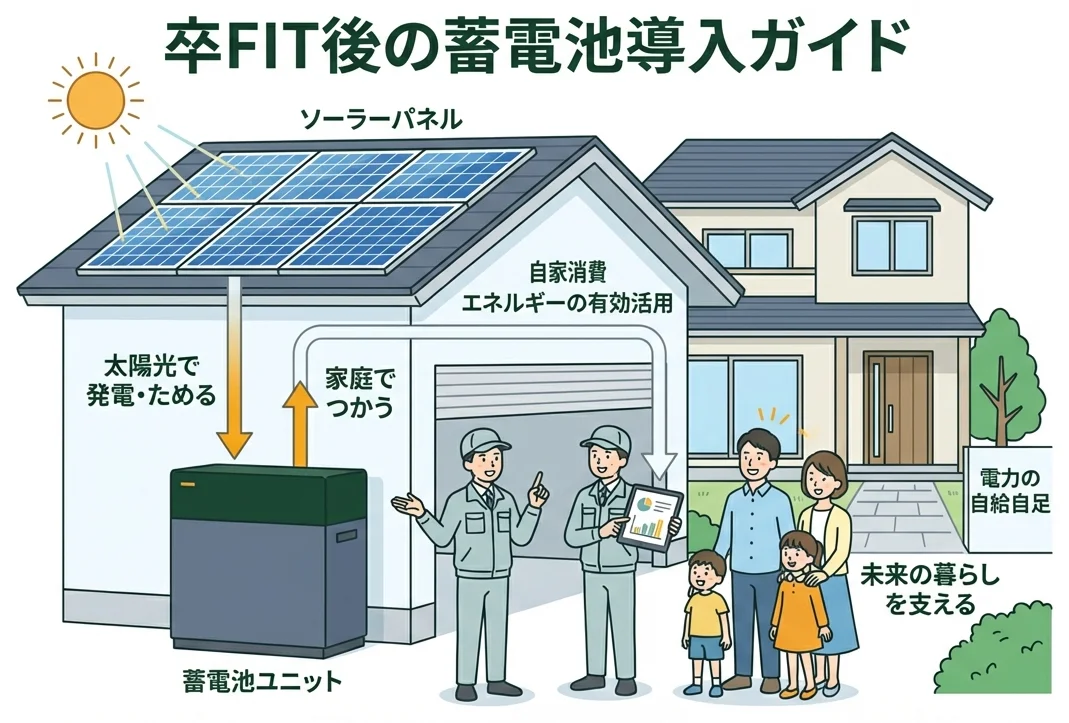 卒FIT後の蓄電池導入ガイド|売電終了後の最適解を解説