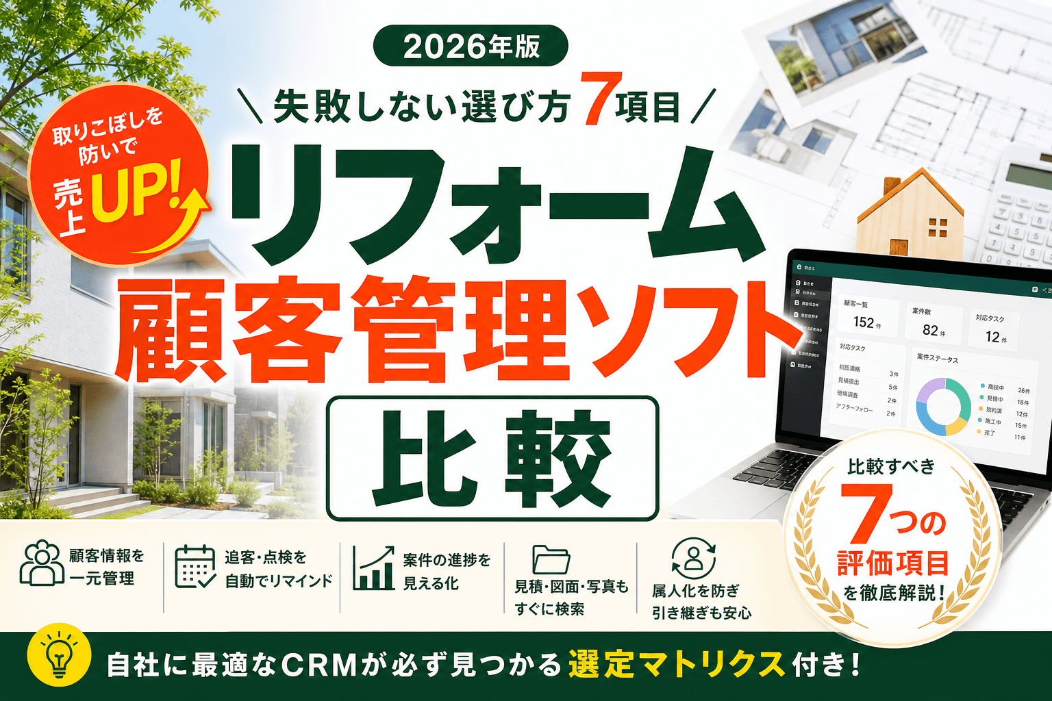 リフォーム顧客管理ソフト比較|失敗しない選び方7項目