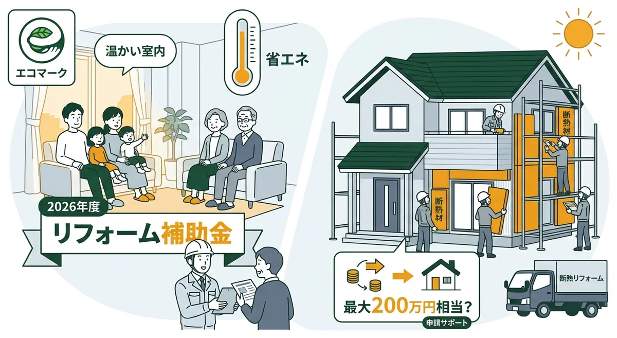 リフォーム補助金はいくらもらえる?2026年度の制度と金額を解説