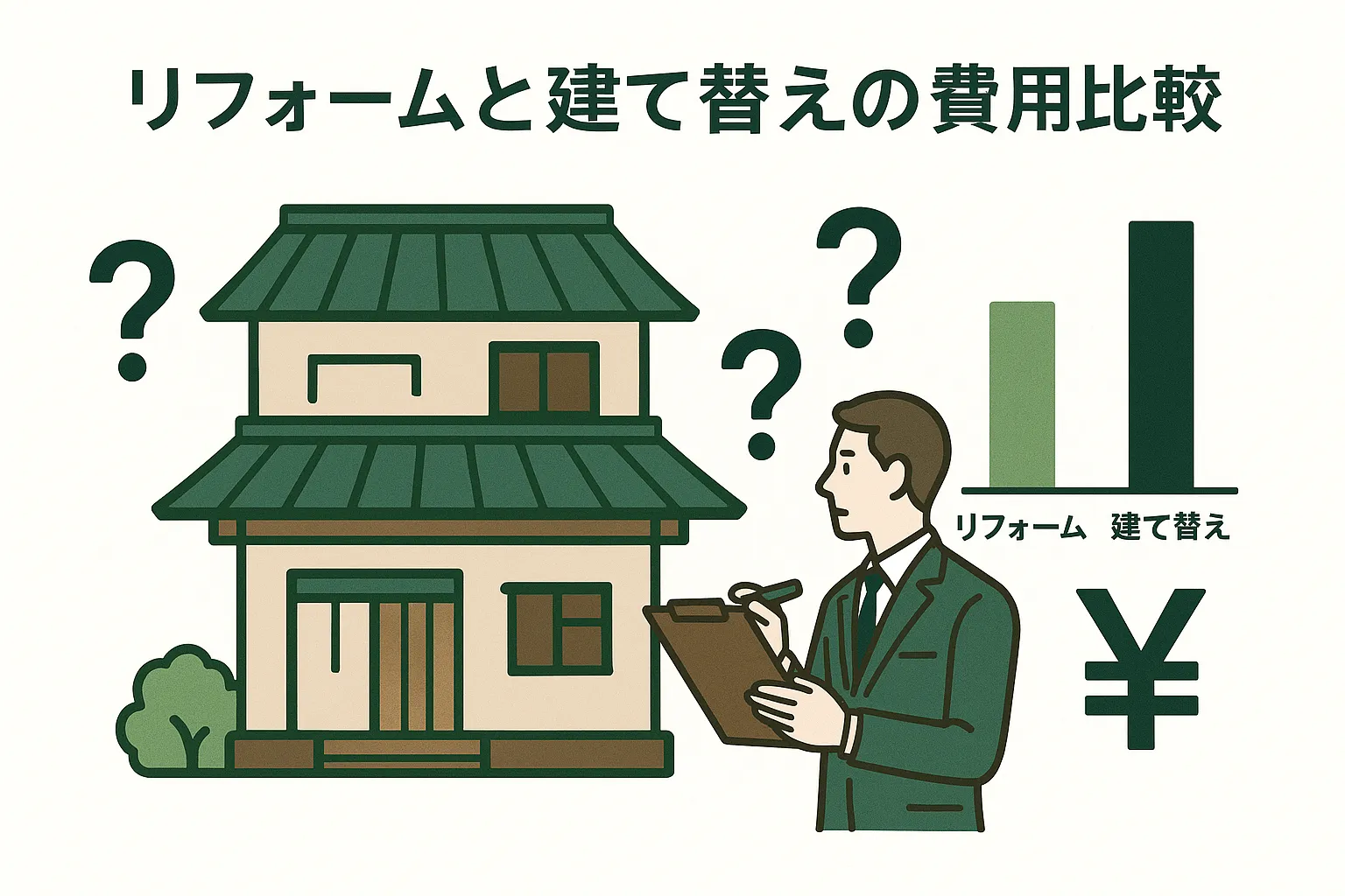 リフォームと建て替えの費用比較|どっちが得?判断基準5つ