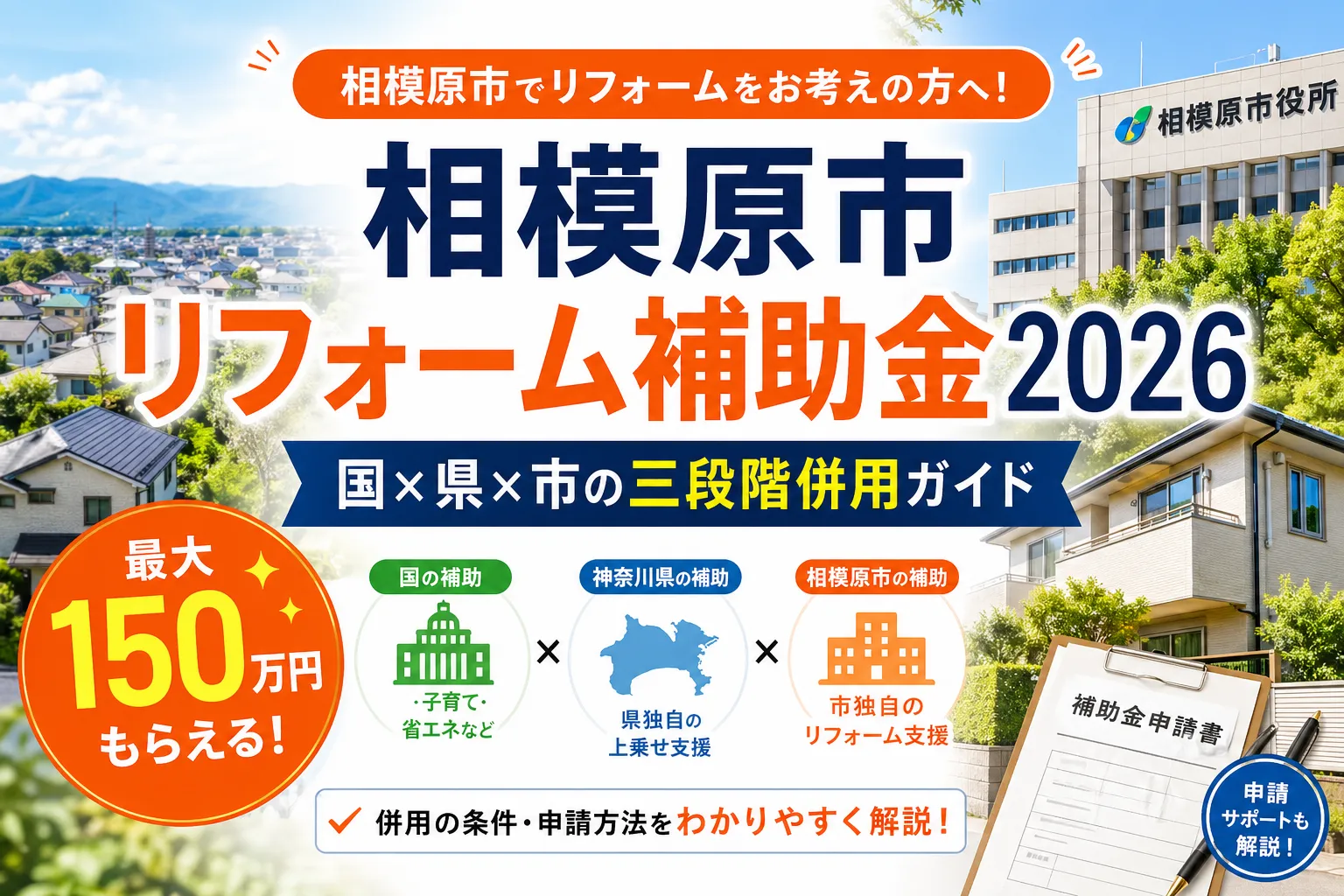 【神奈川県相模原市】リフォーム補助金まとめ|2026年版完全ガイド