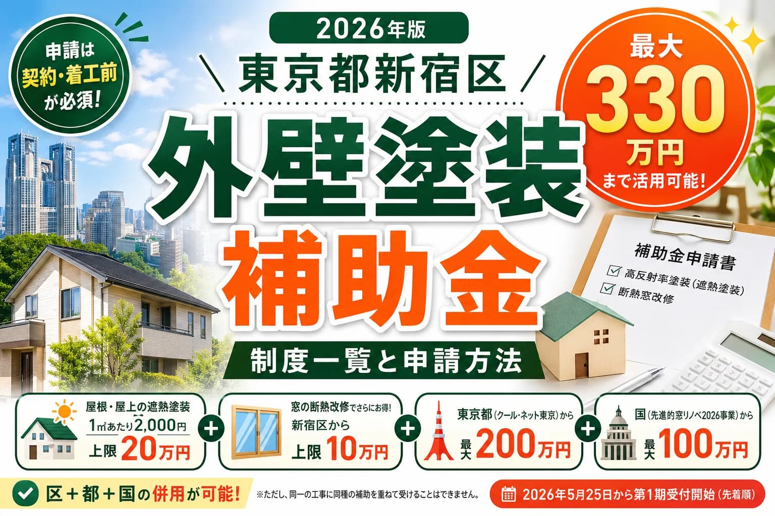 【東京都新宿区】外壁塗装補助金まとめ|2026年版完全ガイド