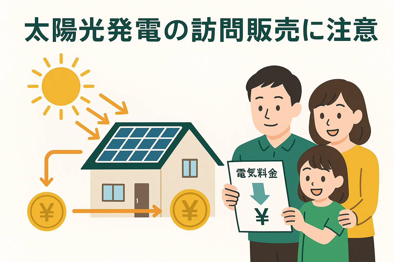 太陽光発電の訪問販売に注意|悪質業者の見分け方