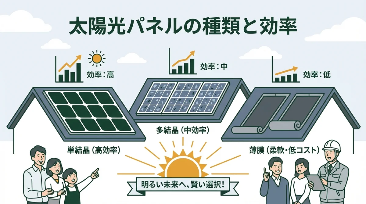 太陽光パネルの種類と効率比較|最適な選び方ガイド