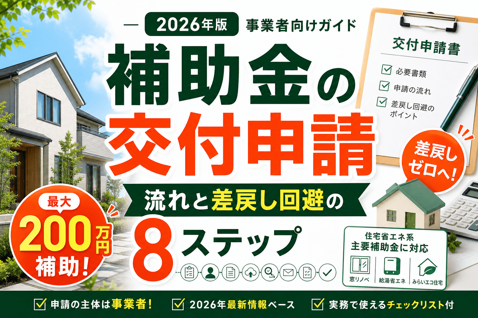 補助金の交付申請、流れと差戻し回避の8ステップ【2026年版】