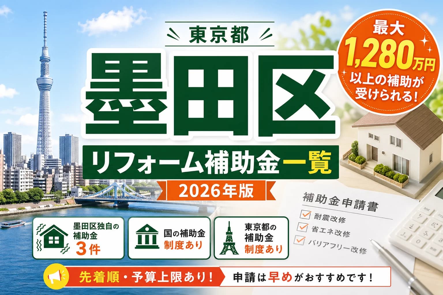 【東京都墨田区】リフォーム補助金まとめ|2026年版完全ガイド