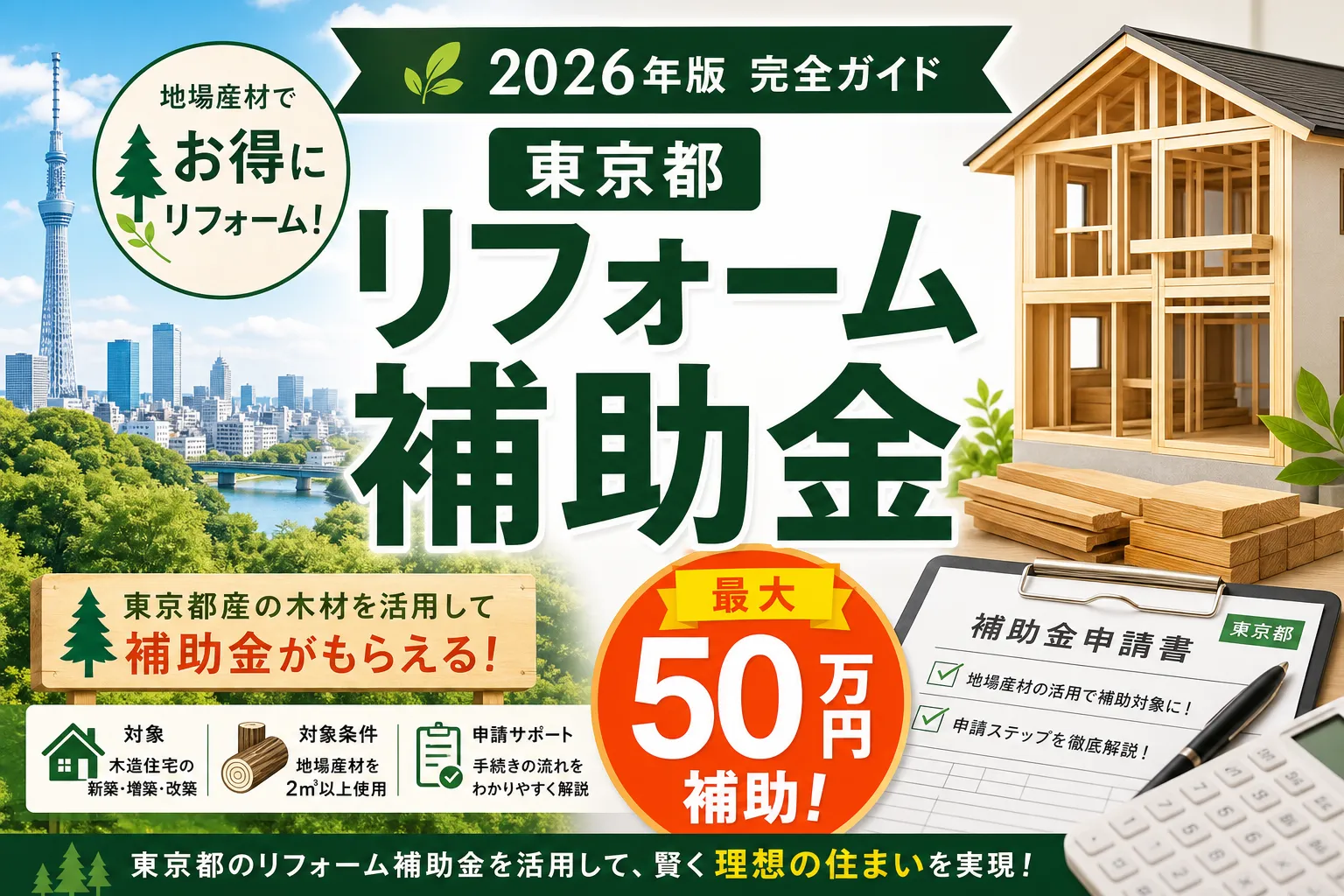 【東京都】リフォーム補助金は最大50万円|2026年版完全ガイド