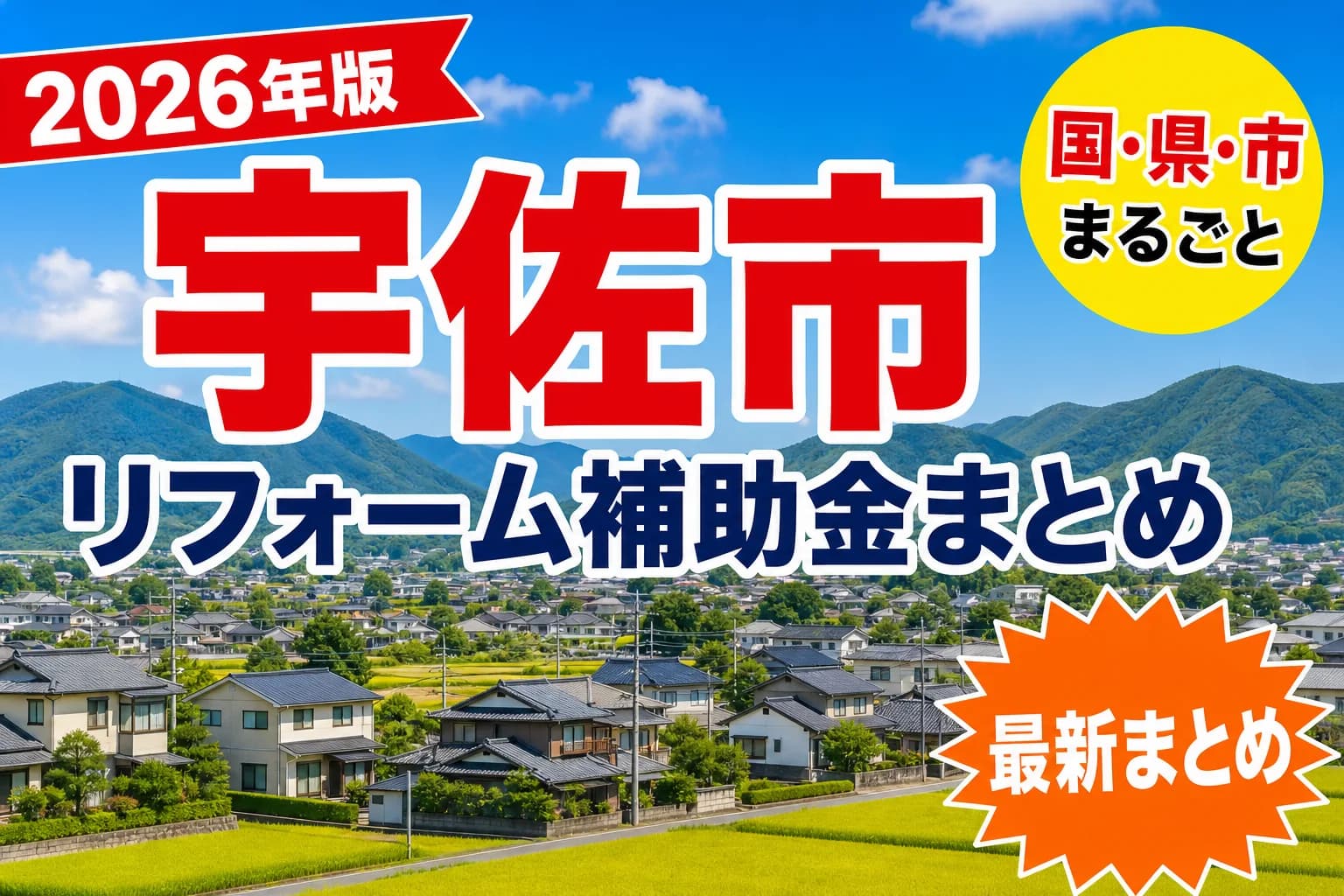 【宇佐市】リフォーム補助金まとめ2026|使える制度12件と申請方法