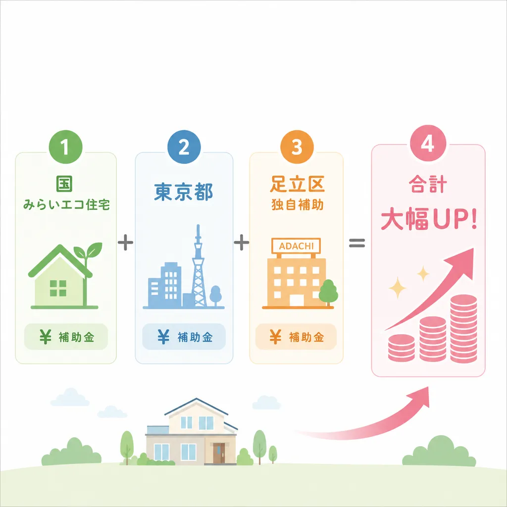 足立区 国×都×区の併用シミュレーション