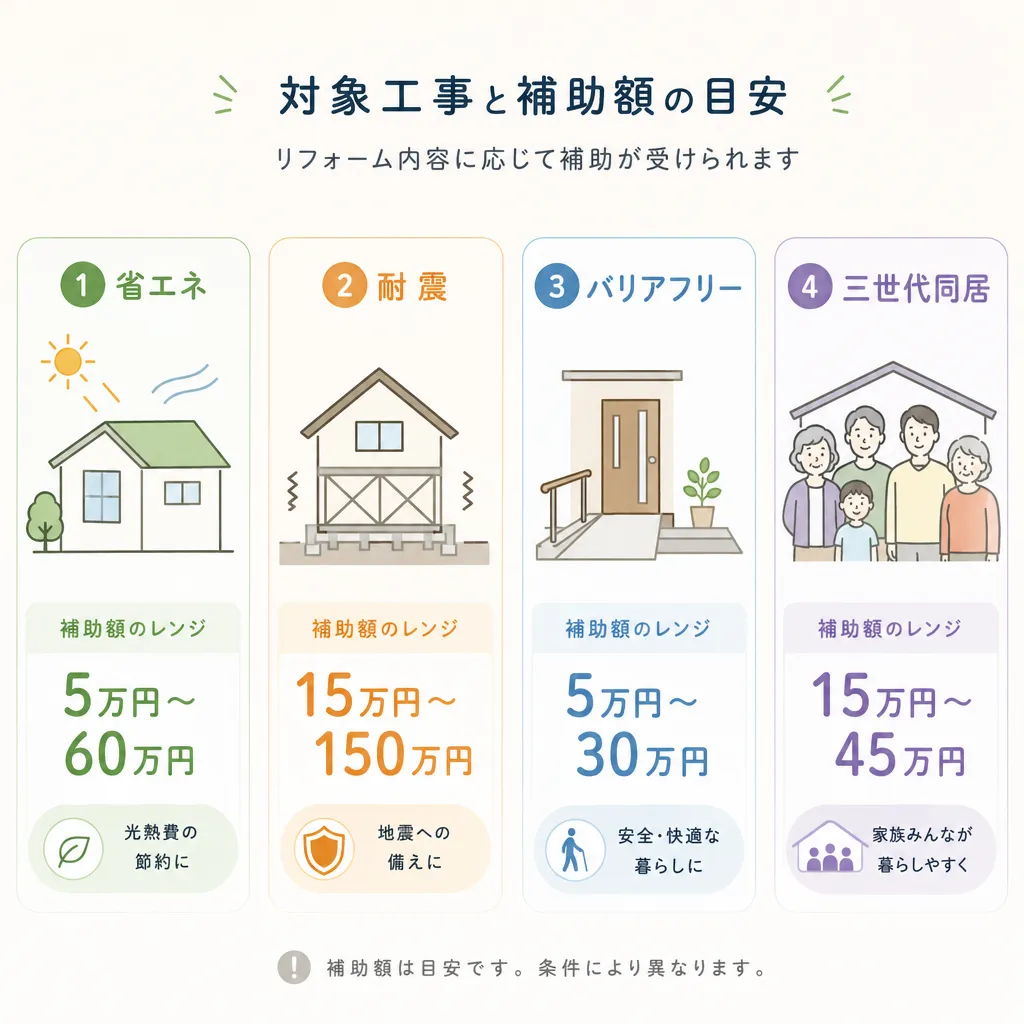 足立区 リフォーム補助対象工事一覧
