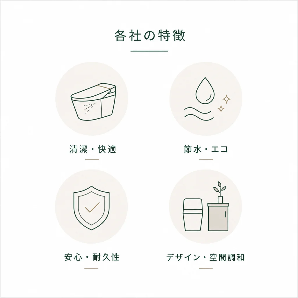 各社の特徴