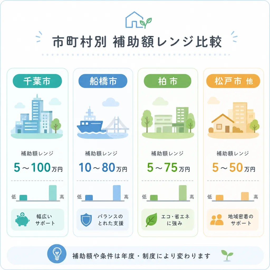 千葉県 市町村別 太陽光補助額