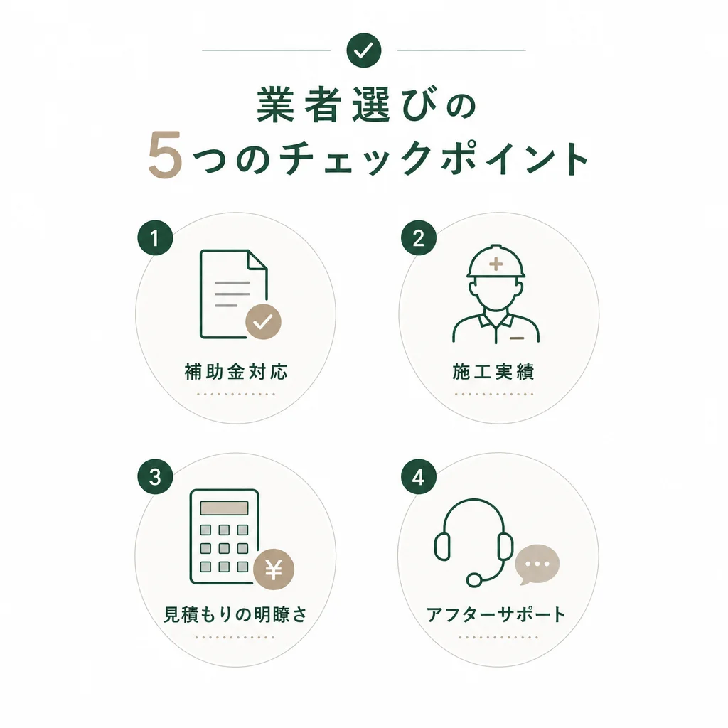 業者選びの5つのチェックポイント