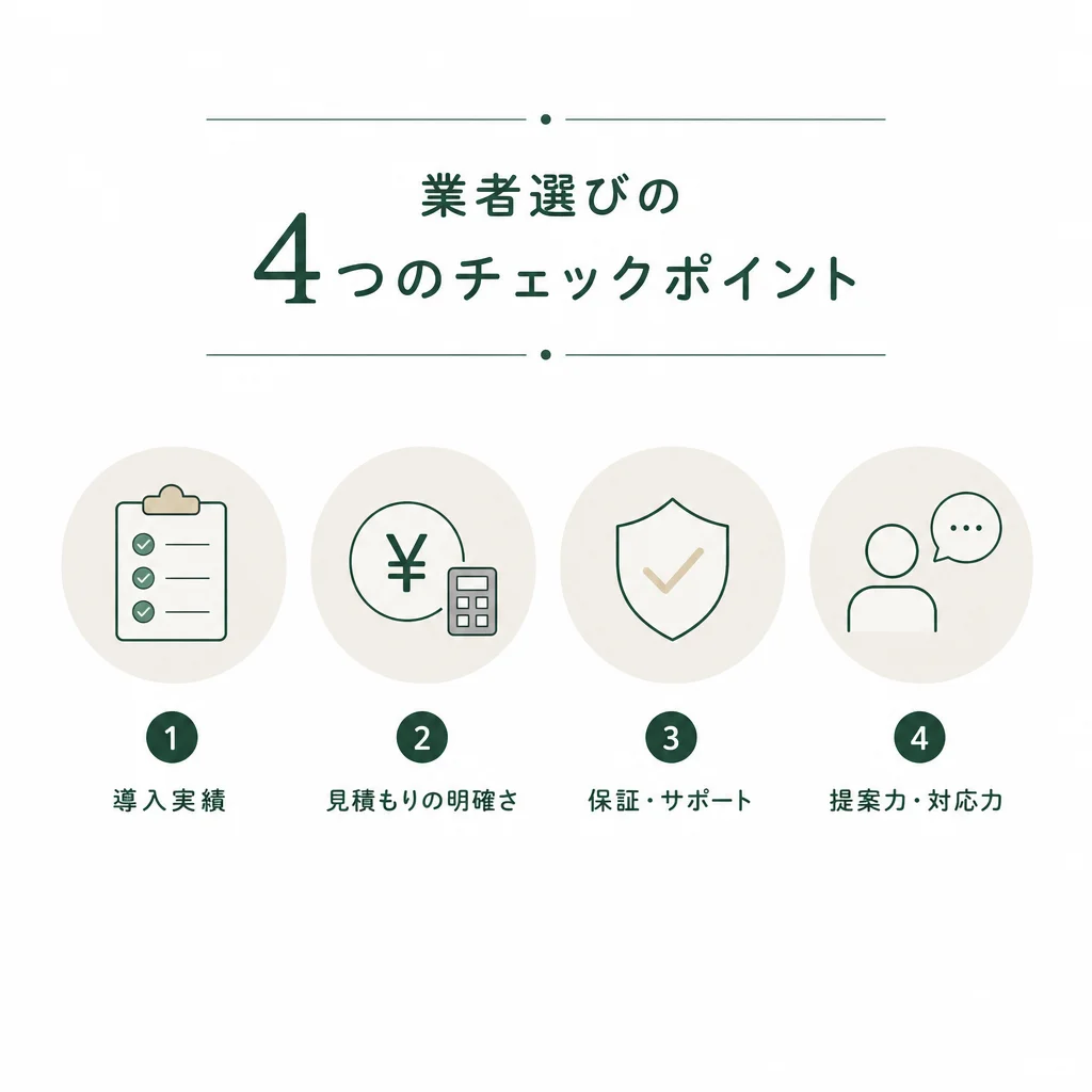 業者選びの5つのチェックポイント