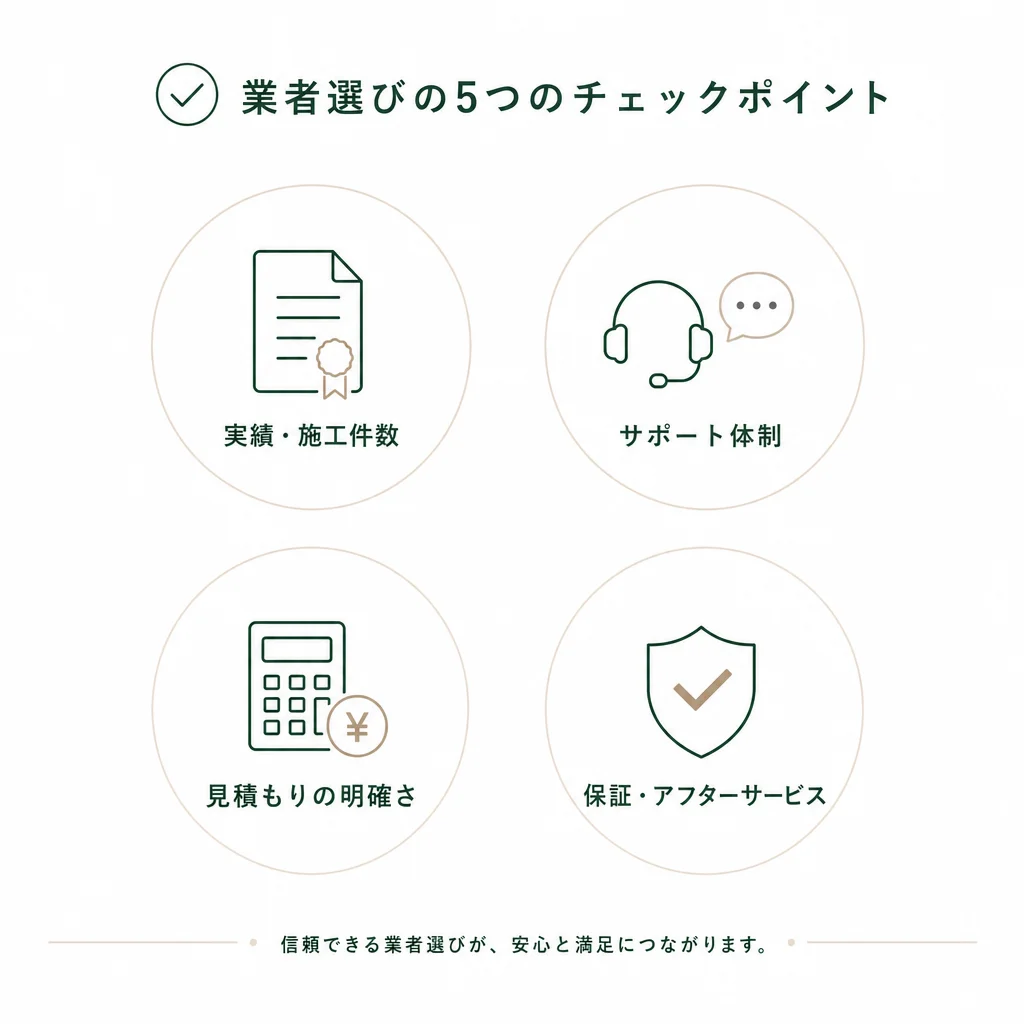 業者選びの5つのチェックポイント