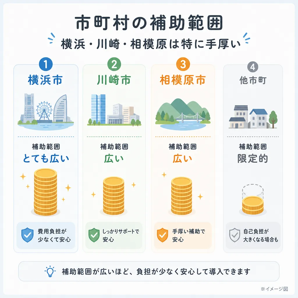 神奈川 市町村別の補助範囲