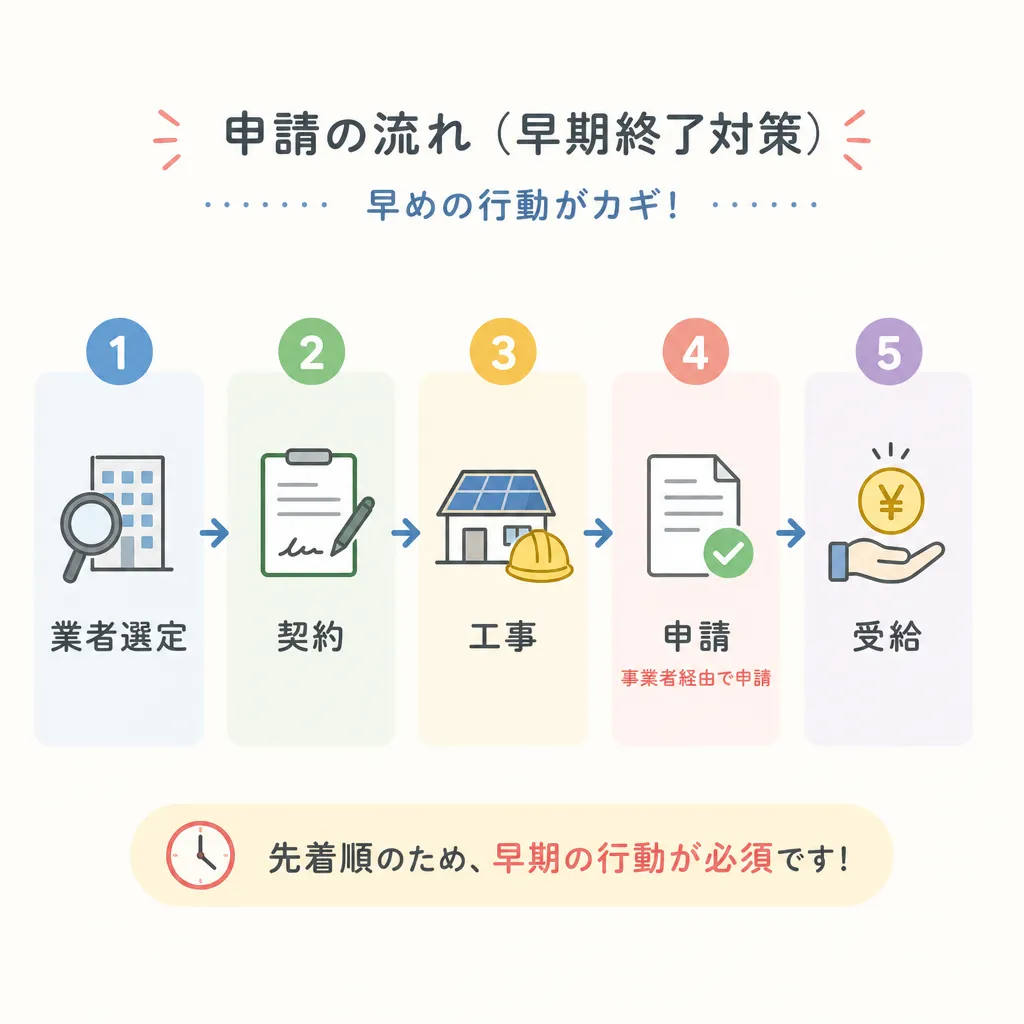 蓄電池補助金 申請の流れ