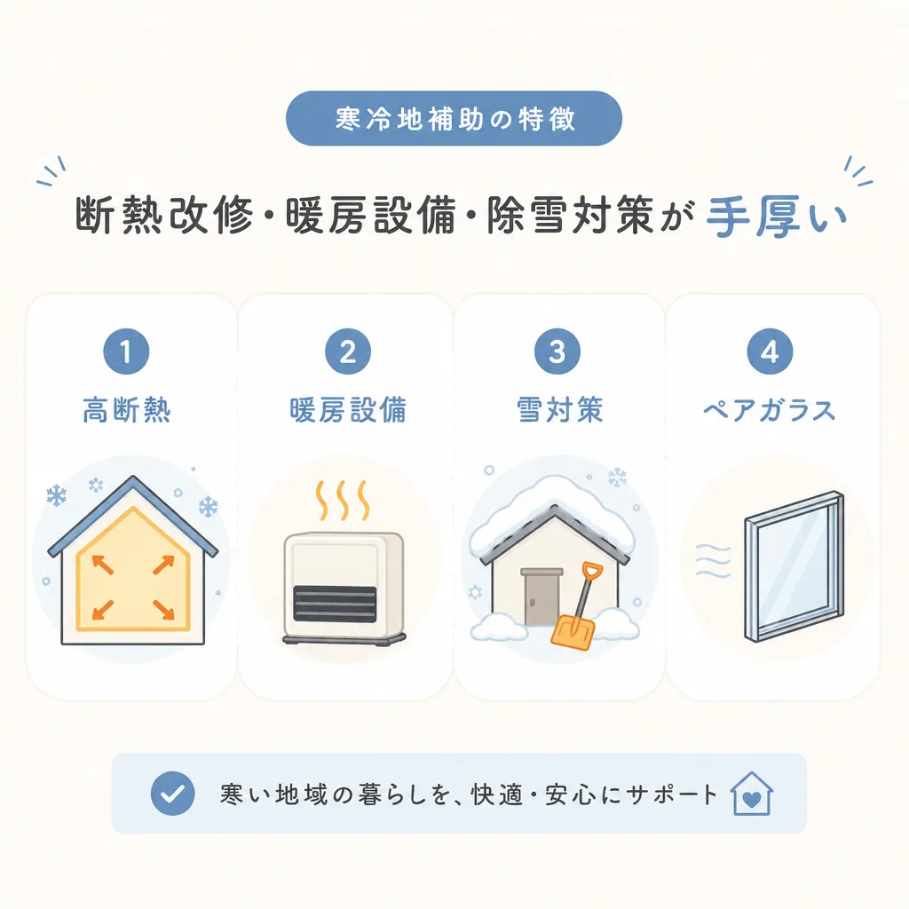 千歳市 寒冷地補助の特徴