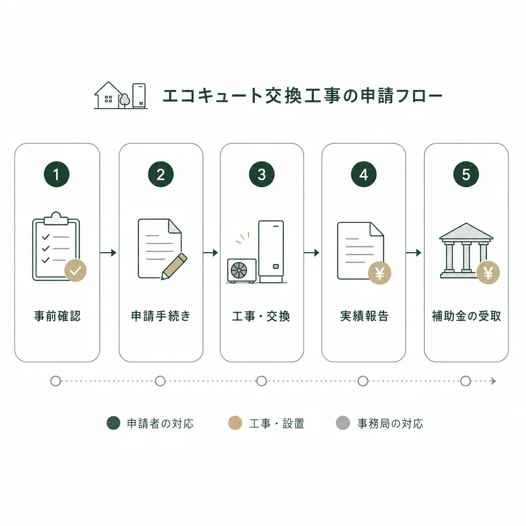エコキュート交換工事の申請フロー