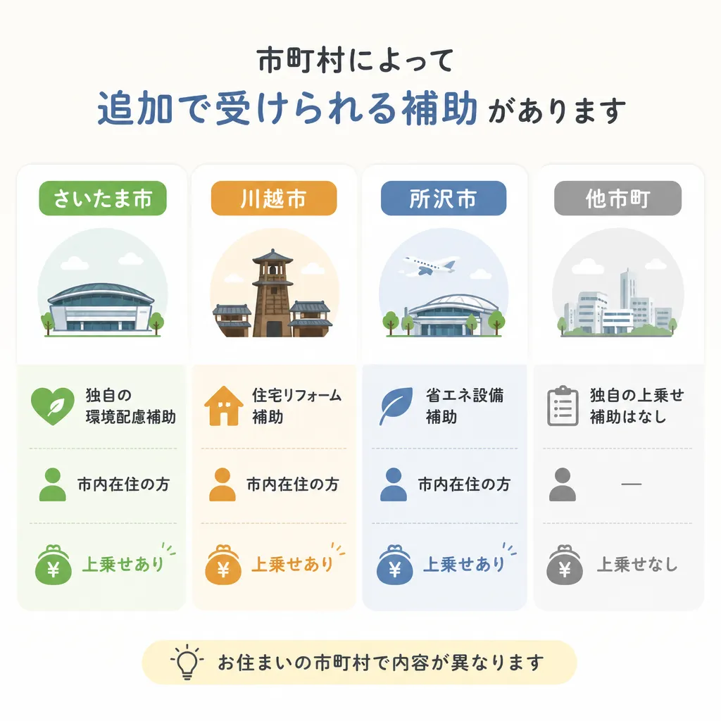 埼玉県 市町村別の追加補助