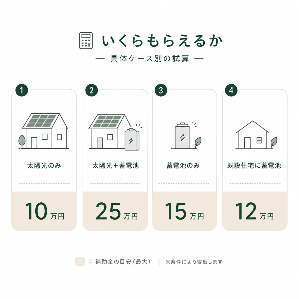いくらもらえるか — 具体ケース別の試算