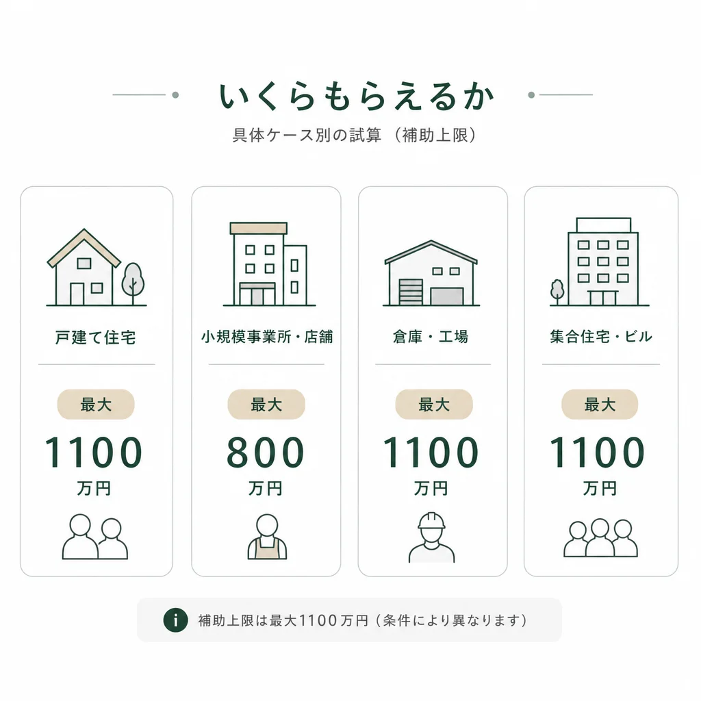 いくらもらえるか — 具体ケース別の試算