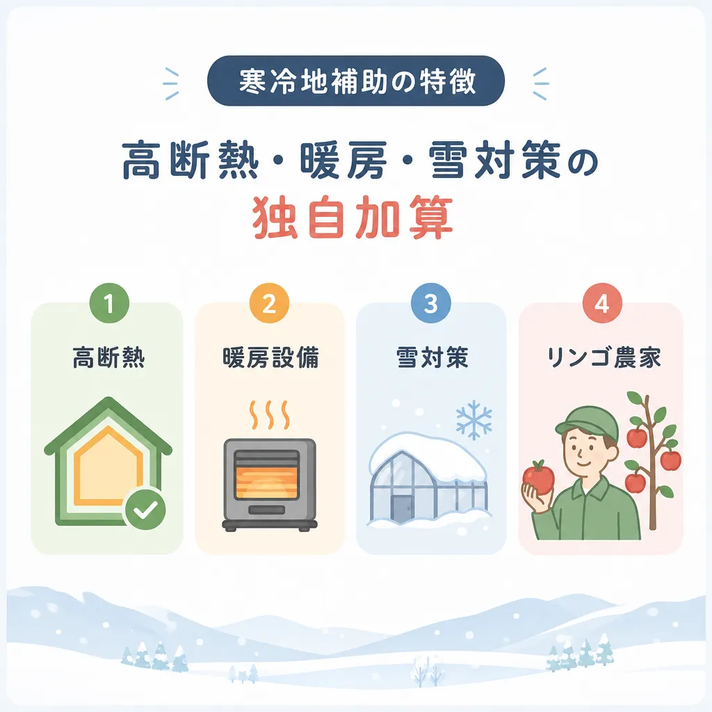 弘前市 寒冷地補助の特徴